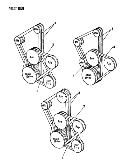 1991 Dodge Dakota Belt 6V Rib SERPENTINE Wo Diagram for Q4061145