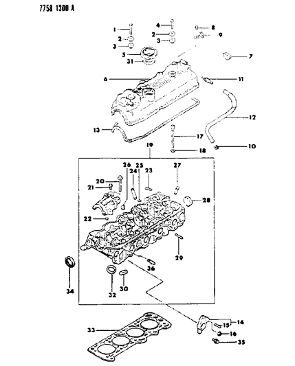 1987 Dodge Colt Cylinder Head Diagram 1