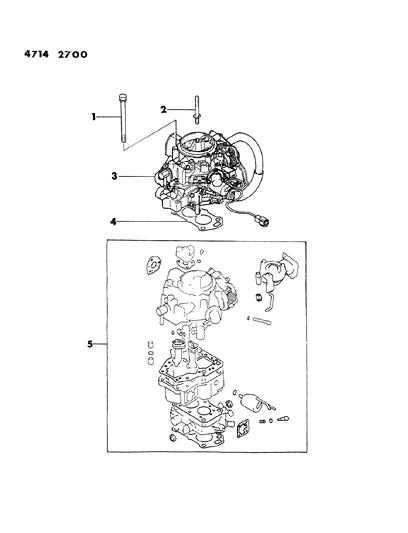 1984 Dodge Ram 50 Carburetor & Gasket Set Diagram 1