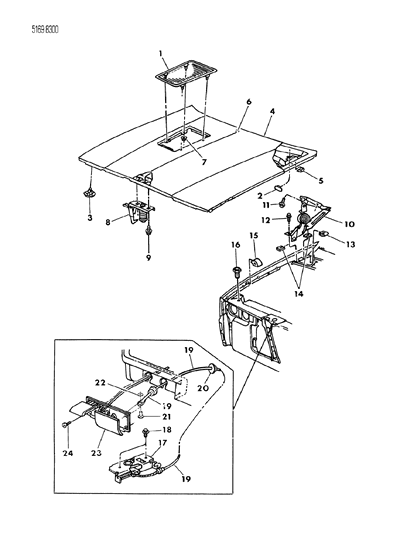 1985 Chrysler LeBaron GTS Hood & Hood Release Diagram