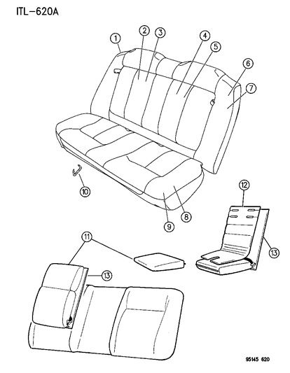 1995 Dodge Neon Bk Comp-Comp - Rear St Diagram for DN53PS6