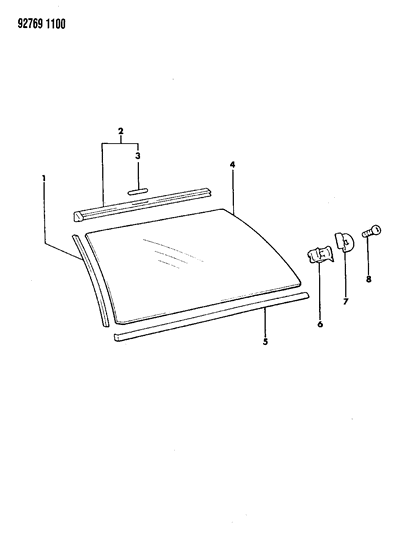 1992 Dodge Colt Quarter Window Glass Diagram