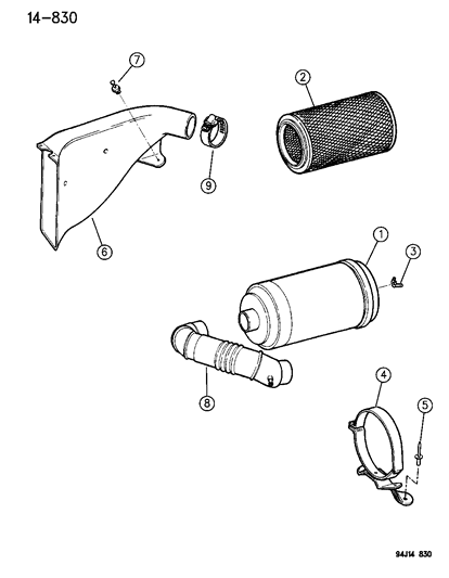 1994 Jeep Cherokee Air Cleaner Diagram 1