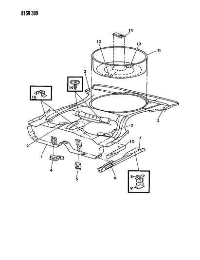 1988 Dodge Omni Floor Pan Rear Diagram