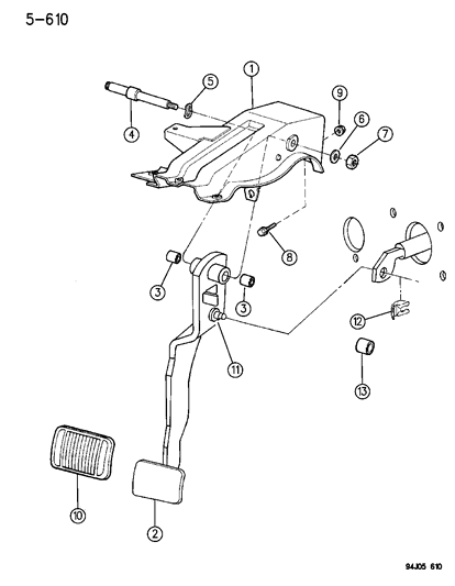 1994 Jeep Wrangler Brake Pedal Diagram