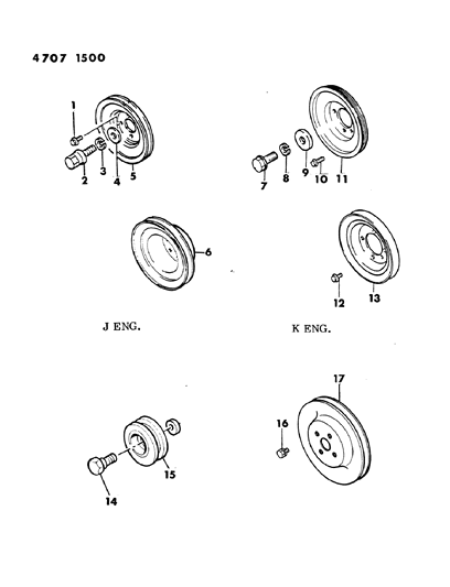 1984 Dodge Colt Drive Pulleys Diagram