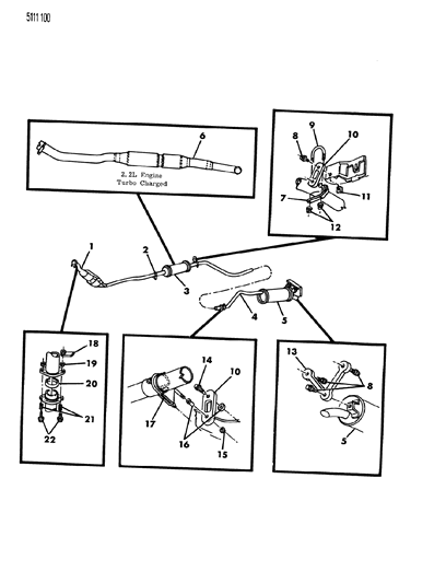 1985 Dodge Omni Exhaust System Diagram