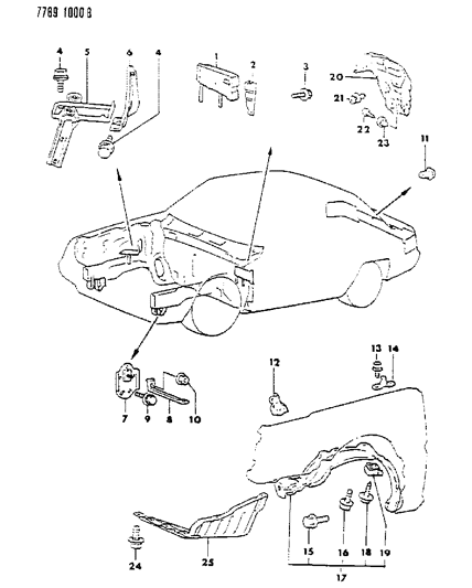 1987 Dodge Colt Loose Panel Diagram