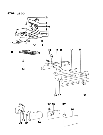 1984 Chrysler Conquest Lamps - Cargo-Dome-Courtesy Diagram