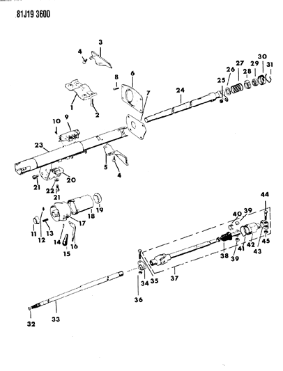 1985 Jeep Grand Wagoneer Housing - Steering Column Lower Diagram 2