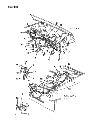 1988 Dodge Shadow Plumbing - Heater Diagram