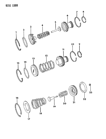 1986 Dodge 600 Servos - Accumulator Piston & Spring Diagram