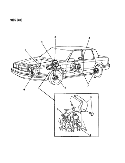 1989 Dodge Dynasty Anti-Lock Brake System Diagram