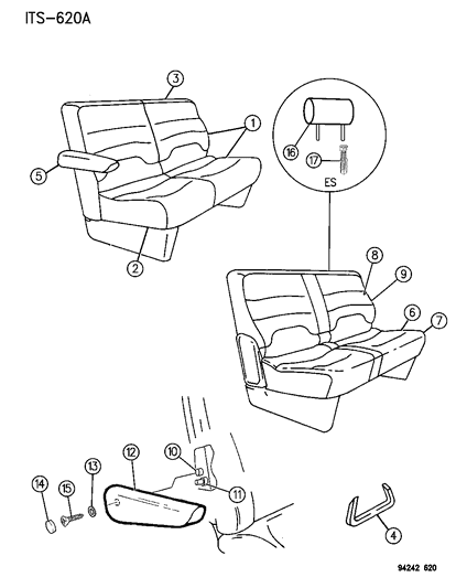 1994 Dodge Caravan Rear Seat Diagram 6