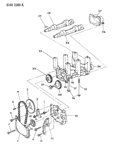 1986 Chrysler LeBaron Base Balance Shafts Diagram 1
