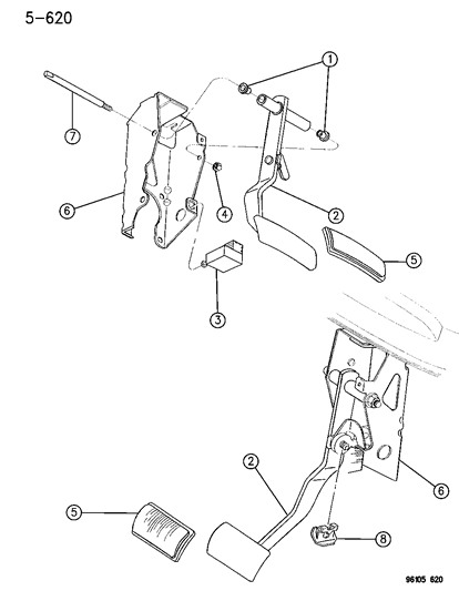 1996 Dodge Stratus Brake Pedal Diagram