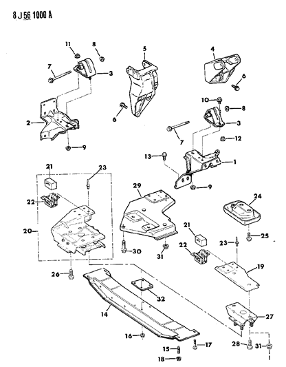 1988 Jeep J10 Engine Mounting Diagram 1