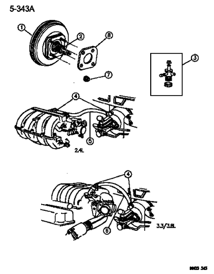 1996 Chrysler Town & Country Booster, Power Brake Diagram