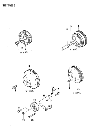 1989 Dodge Raider Drive Pulleys Diagram