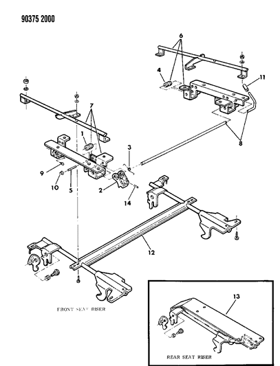 1992 Dodge Ram Wagon Travel Seat System Diagram 3