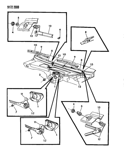 1989 Chrysler Fifth Avenue Windshield Wiper System Diagram