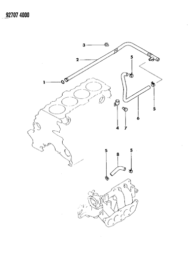 1993 Dodge Ram 50 Water Hose & Pipe Diagram