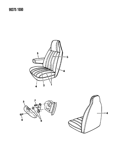 1991 Dodge Ram Wagon Front Seat Diagram 3