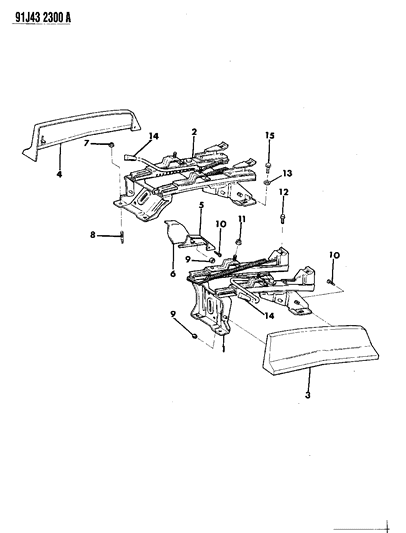 1991 Jeep Cherokee Tracks - Less Power Seats Bucket Seat Diagram