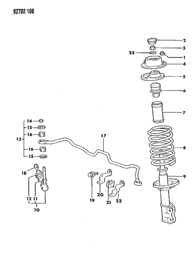 1992 Dodge Colt Link Diagram for MB597604