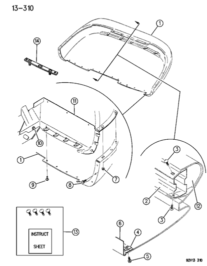 1994 Dodge Viper Rear Fascia Diagram