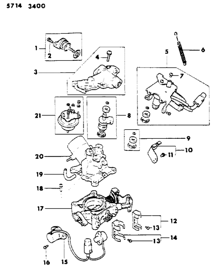 1985 Dodge Conquest Injection Mixer Inner Parts Diagram