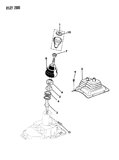 1985 Jeep Grand Wagoneer Controls, Gearshift Diagram 3