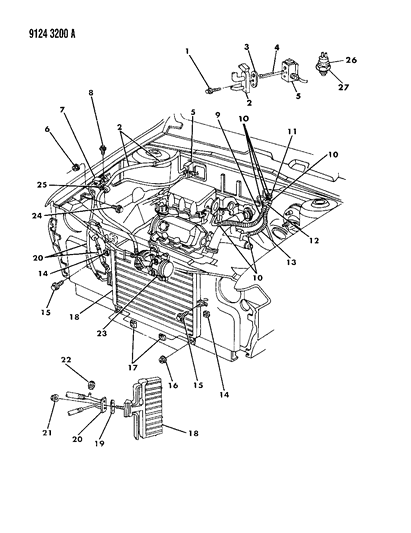 1989 Dodge Spirit Plumbing - A/C & Heater Diagram 3