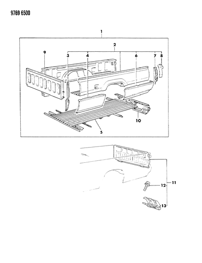 1989 Dodge Ram 50 Cargo Box Diagram