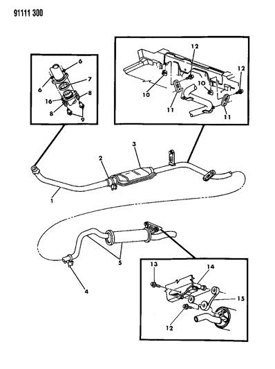 1991 Chrysler New Yorker Salon Exhaust System Diagram