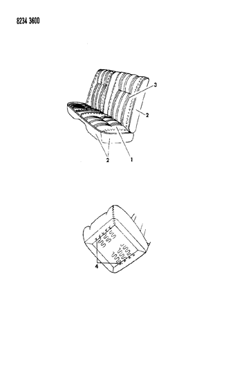 1988 Chrysler LeBaron Base Rear Seat Diagram 1