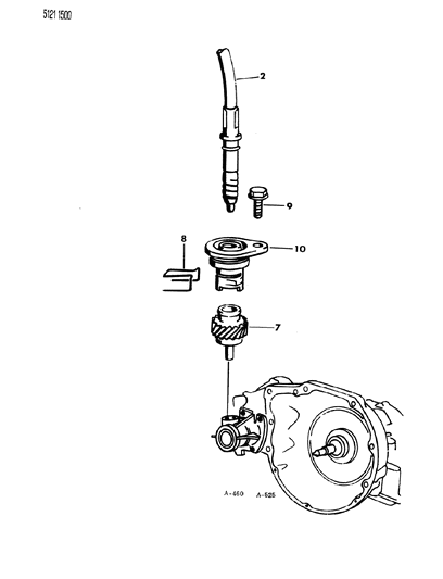 1985 Chrysler LeBaron Pinion, Speedometer Cable Drive Diagram