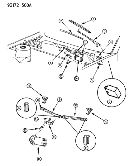 1993 Dodge Daytona Windshield Wiper System Diagram