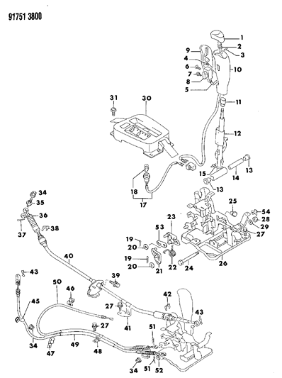 1991 Dodge Stealth Screw GEARSHIFT Link Diagram for MS350201