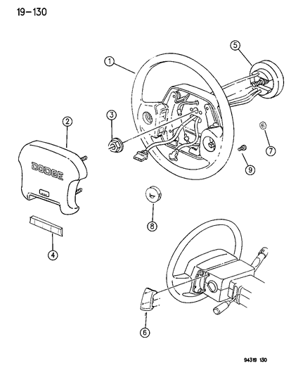 1994 Dodge Ram 2500 Steering Wheel Diagram