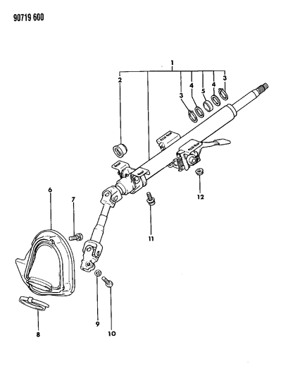 1990 Dodge Colt Column, Steering Diagram