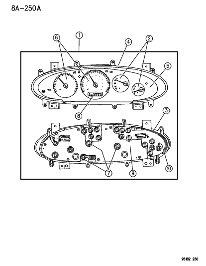 1995 Chrysler Cirrus Gauge Pack 240 KMH W/TACH Diagram for 4797894