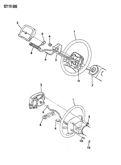 1992 Chrysler New Yorker Fifth Avenue Steering Wheel Diagram