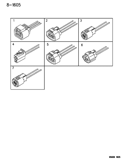 1996 Chrysler Sebring Wiring Connector Diagram for MB943613