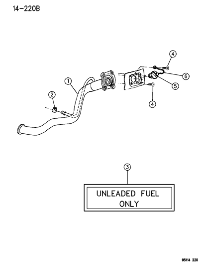 1995 Dodge Caravan Fuel Tank Filler Tube Diagram