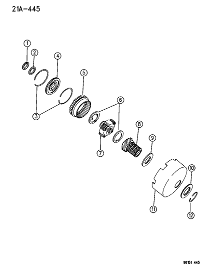 1996 Chrysler Town & Country Gears - Front Annulus & Sun Diagram