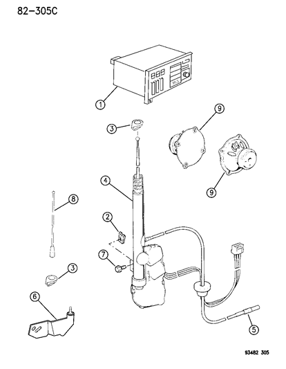 1994 Chrysler LHS Radio, Antenna And Speakers Diagram