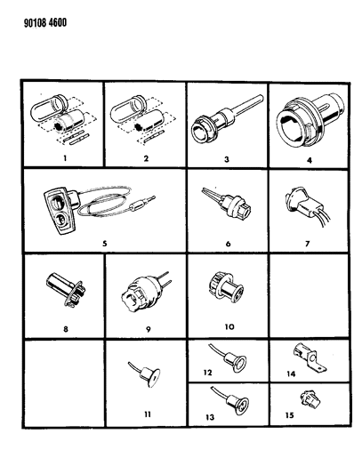 1990 Dodge Daytona Sockets & Cables Diagram