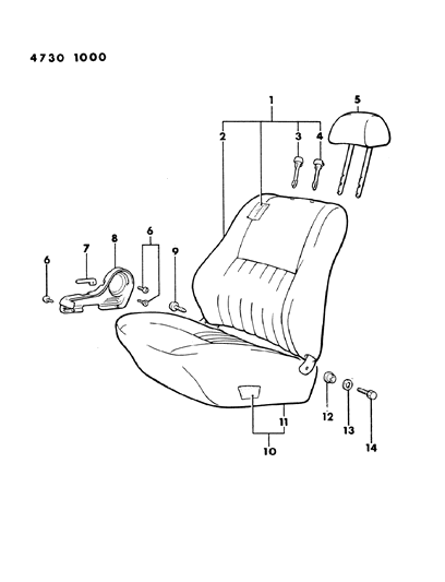 1984 Dodge Colt Front Seat Diagram 2