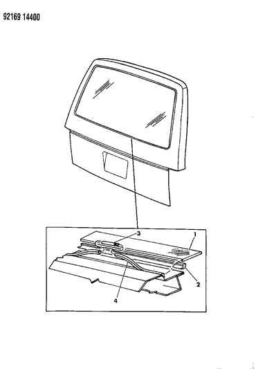 1992 Dodge Grand Caravan Glass - Liftgate Diagram